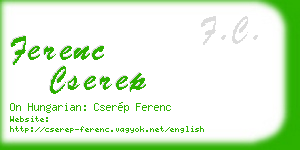 ferenc cserep business card